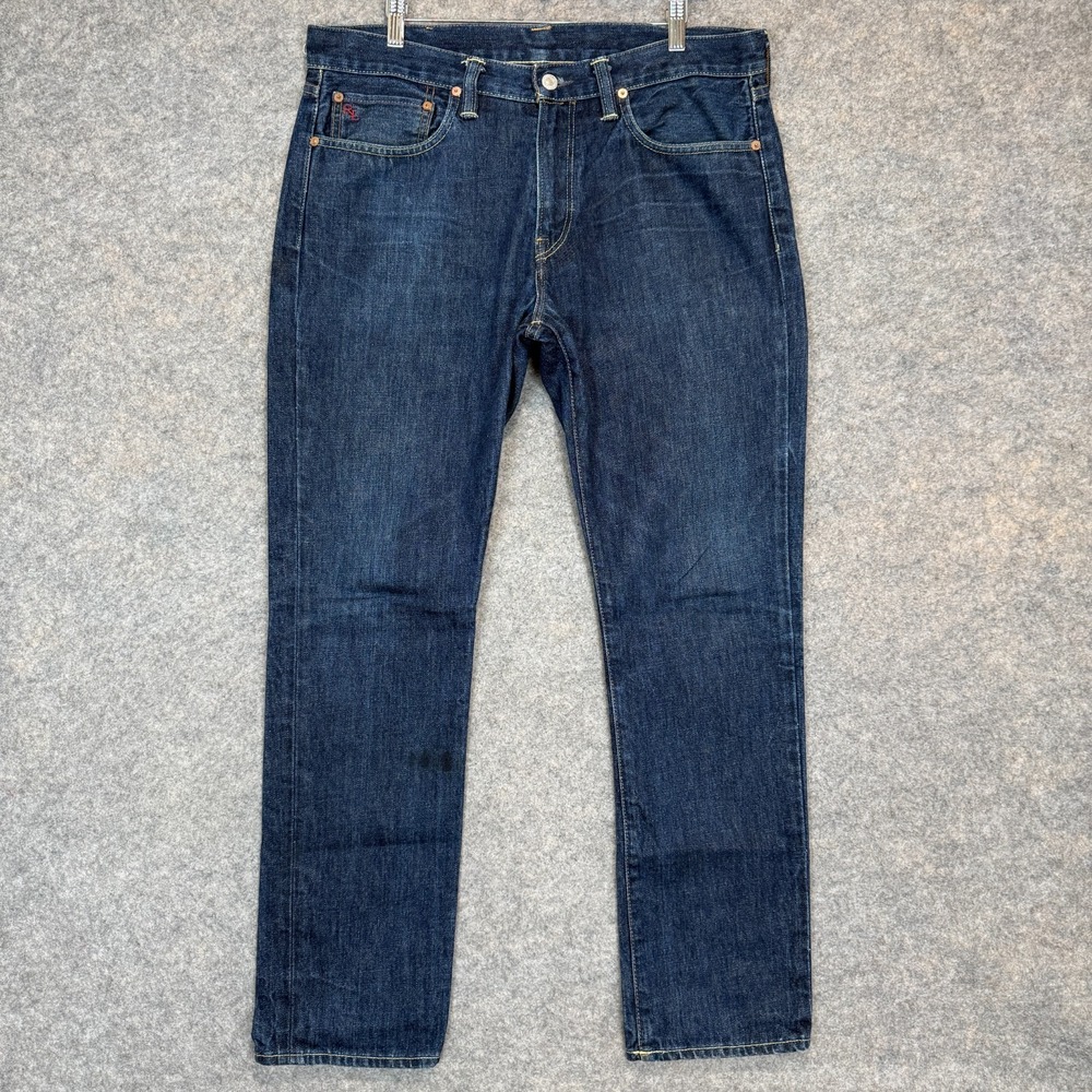 Polo Ralph Lauren 381 Slim Denim Jeans Mens 35x30 Dark Blue Pants W35